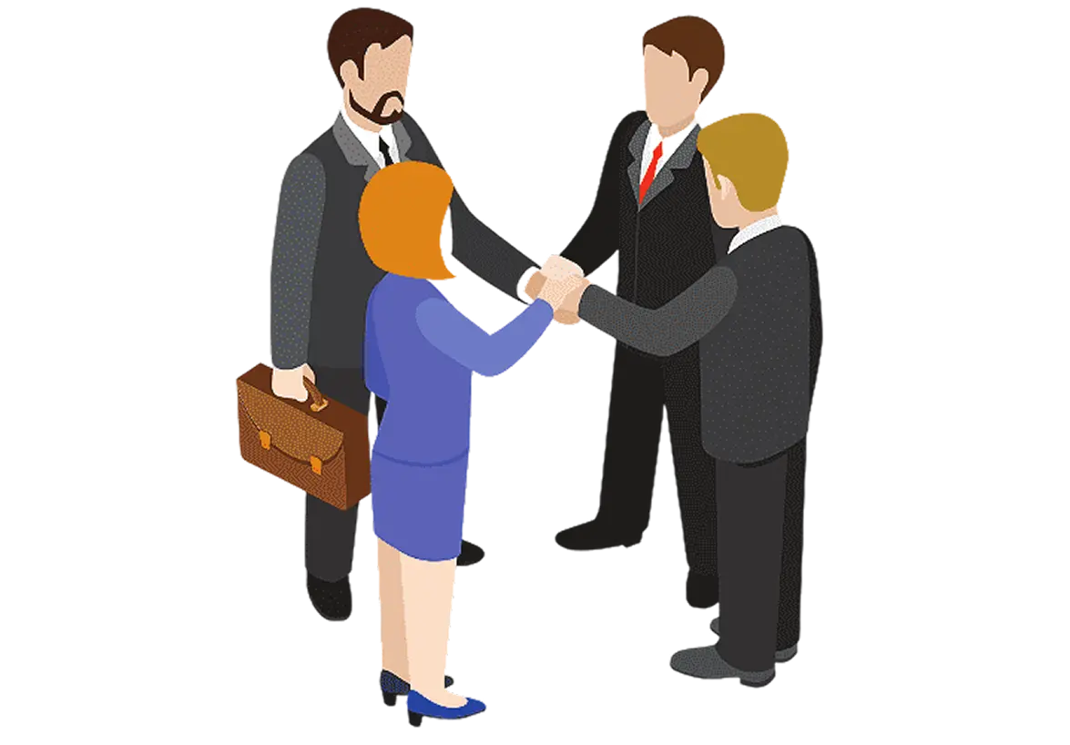 Business professionals working together